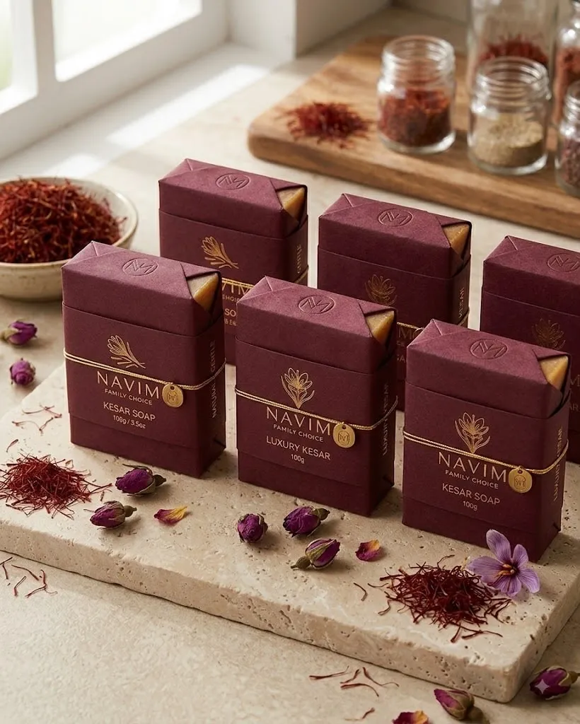 NAVIM Kesar soap boxes with saffron